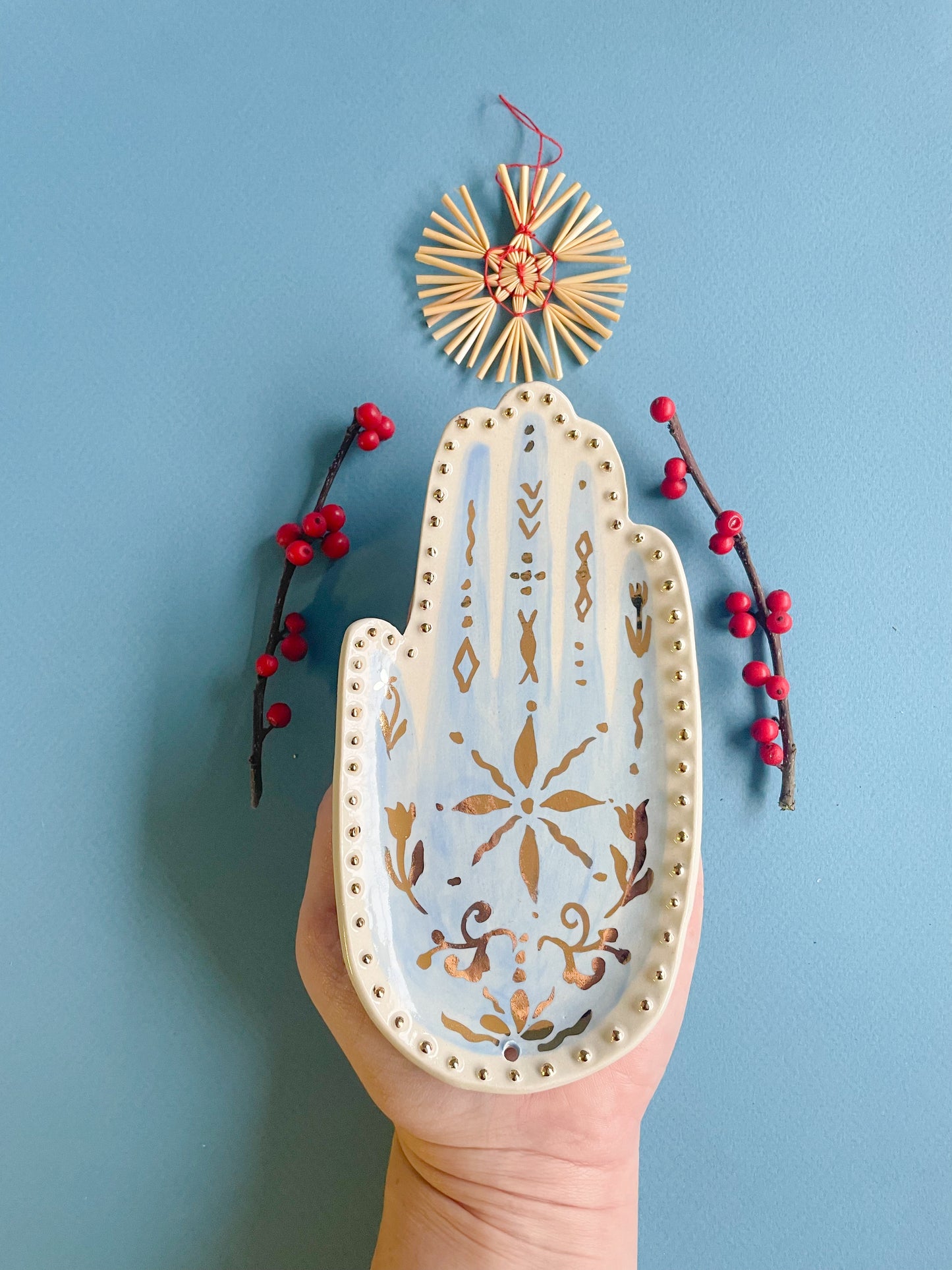 Hand Incense Burner w/24k gold