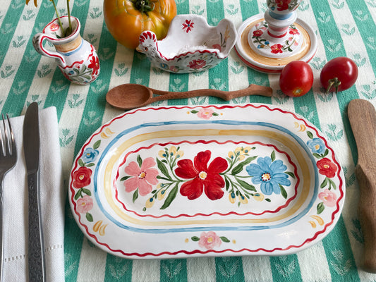 Floral folk platter