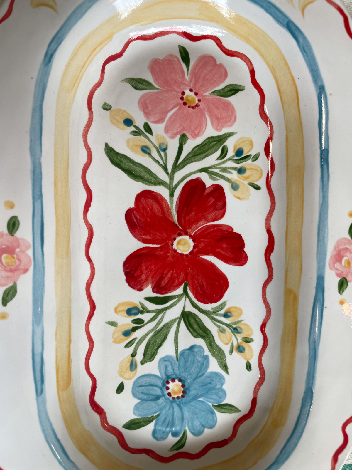 Floral folk platter