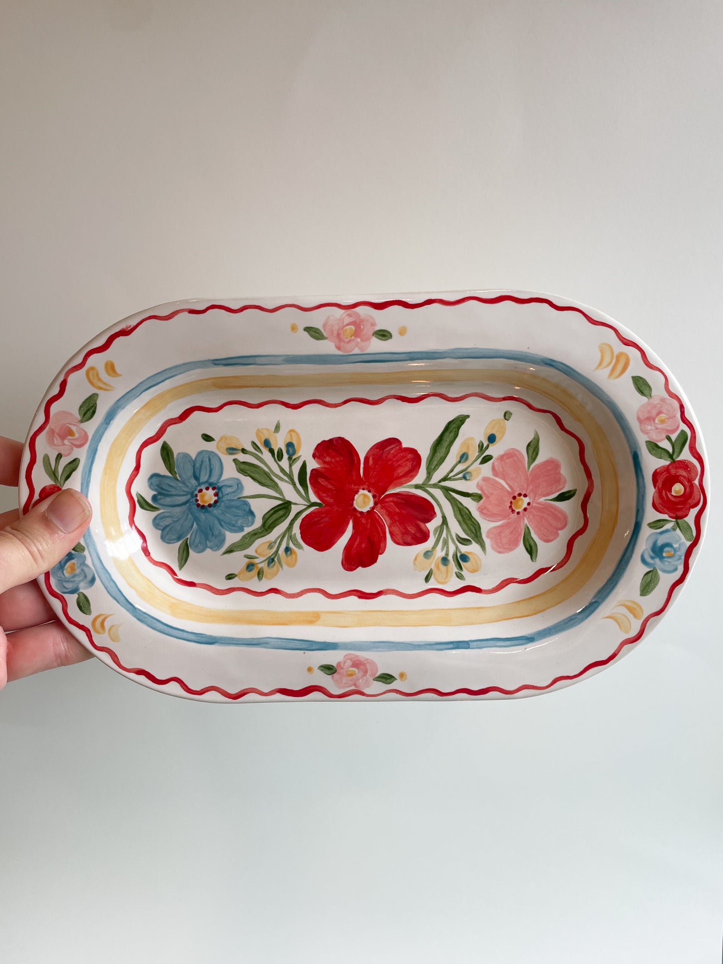 Floral folk platter