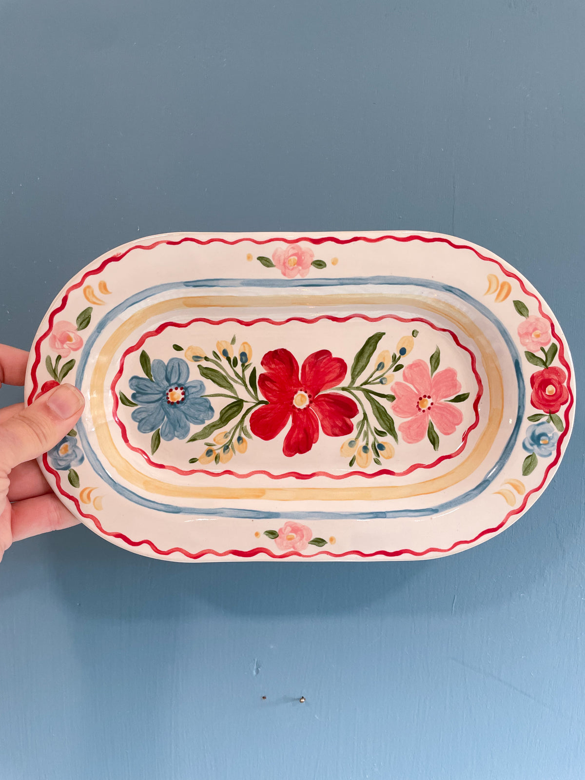 Floral folk platter