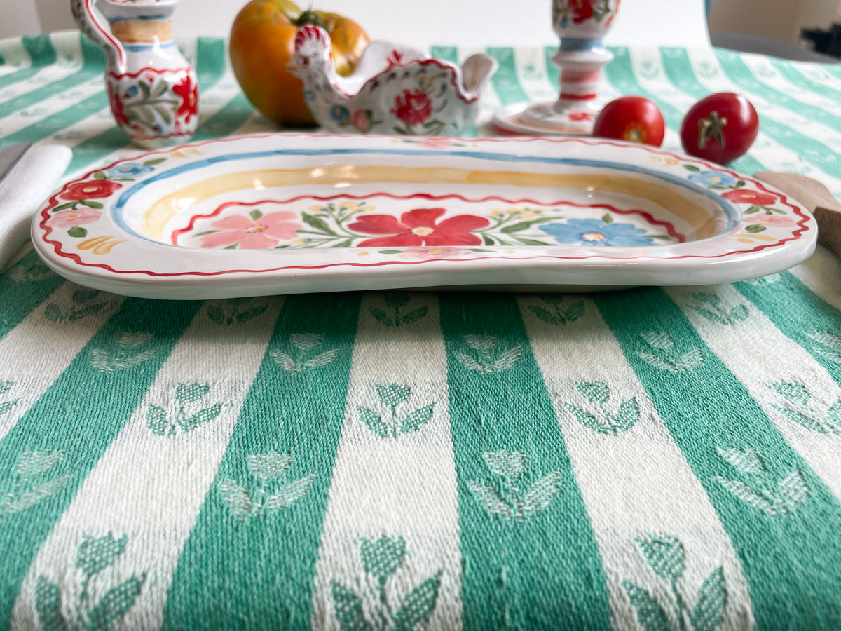 Floral folk platter