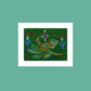 Green Folk Bird Art Print