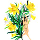 Daffodil Flower Lady Art Print