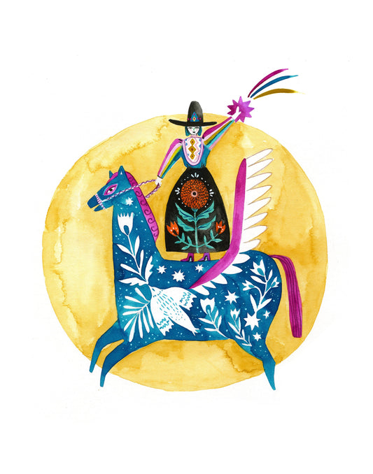 Harvest Moon Folk Lady Art Print