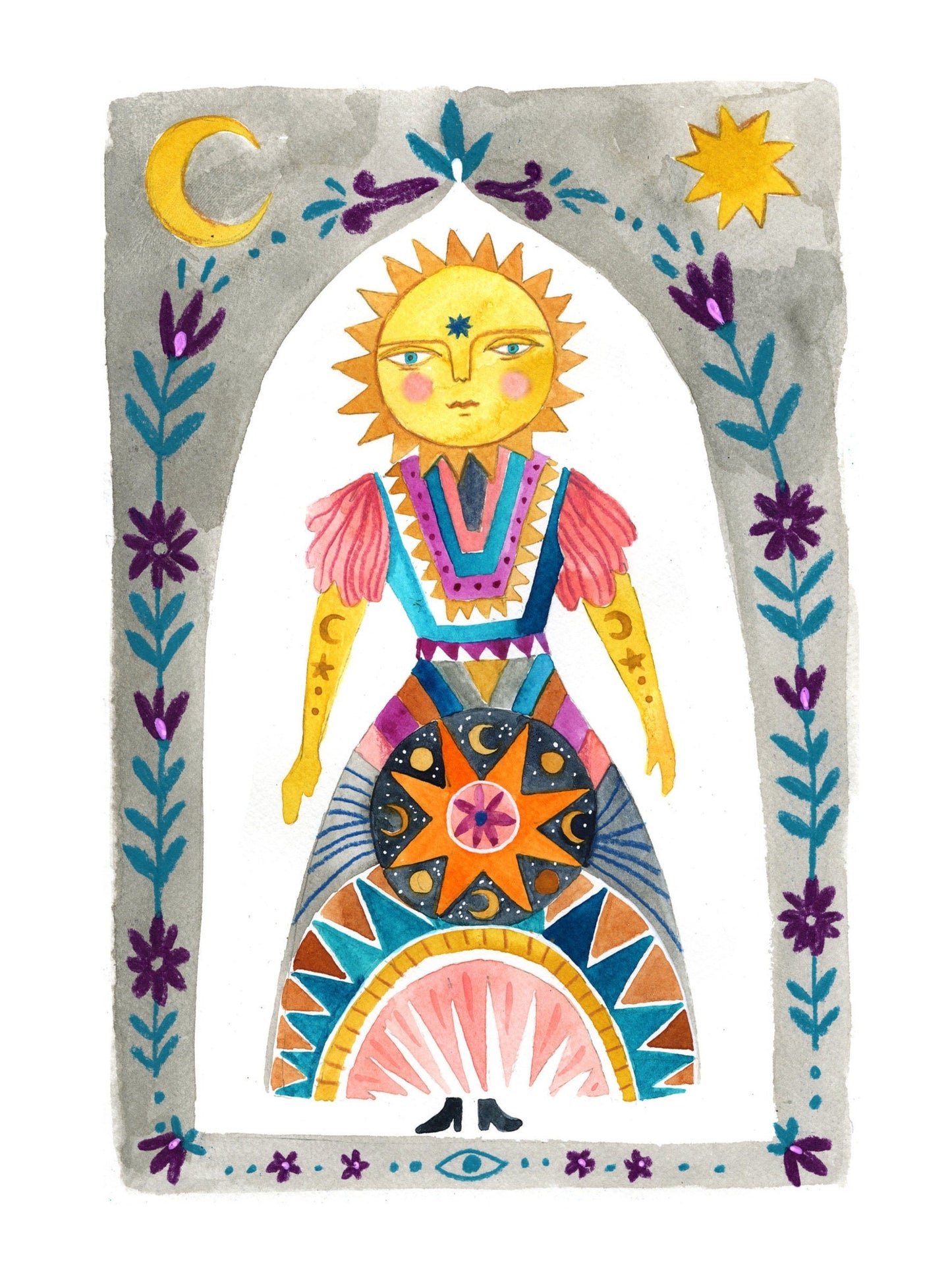 FolkArt Solstice Dress Art Print by Corinne Lent