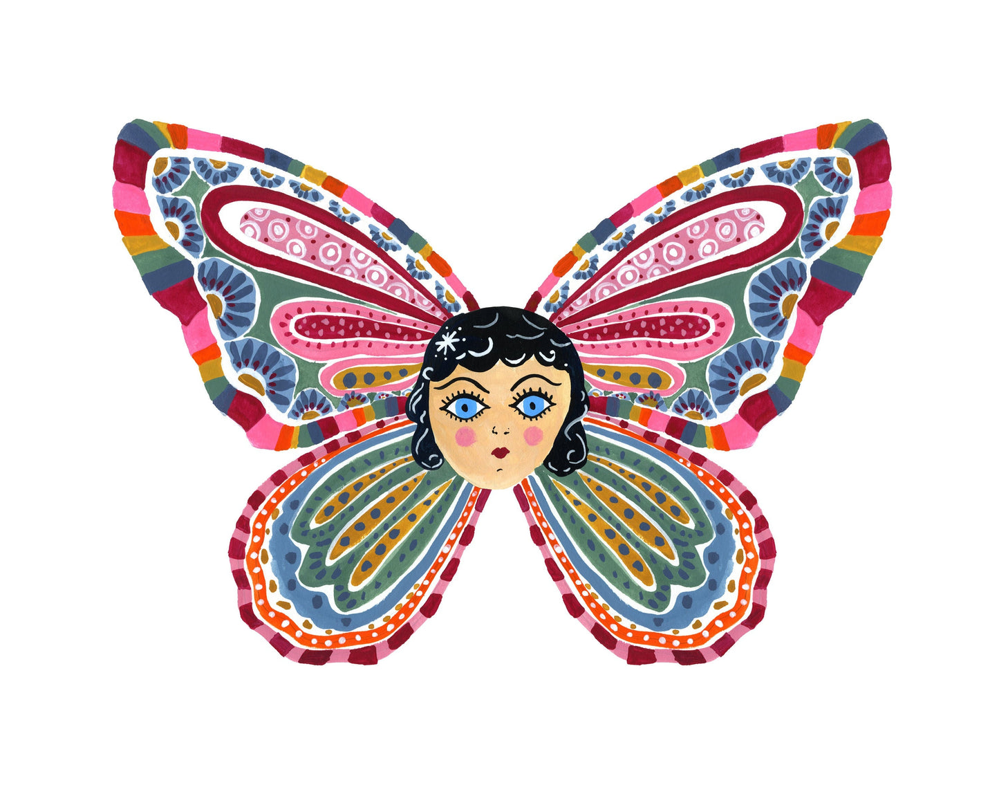 Lupita Baby Doll Butterfly Art Print by Corinne Lent