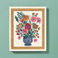 Expressive Folk Floral Bouquet- Art Print