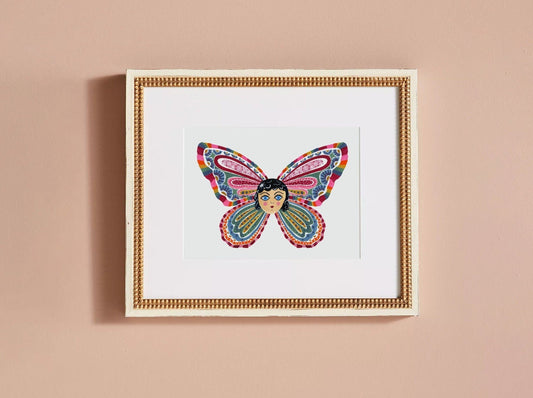 Lupita Baby Doll Butterfly Art Print by Corinne Lent