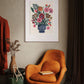 Expressive Folk Floral Bouquet- Art Print