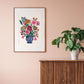 Expressive Folk Floral Bouquet- Art Print