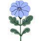 Blue Folk Floral Art Print