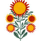 Sunflower Folk Floral Art Print